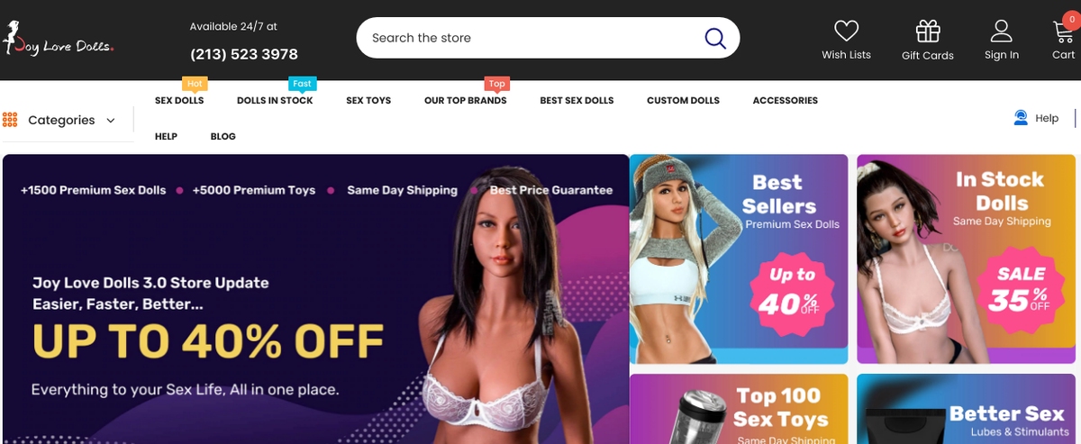 Joy Love Dolls, Sex Doll Shop