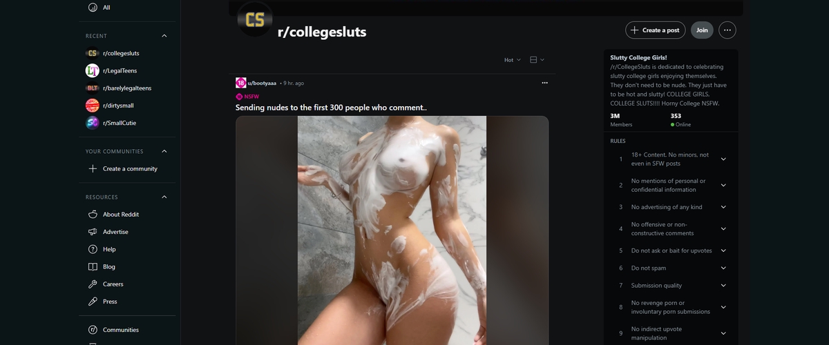 Reddit College Sluts, Teen Porn Sites (18+)