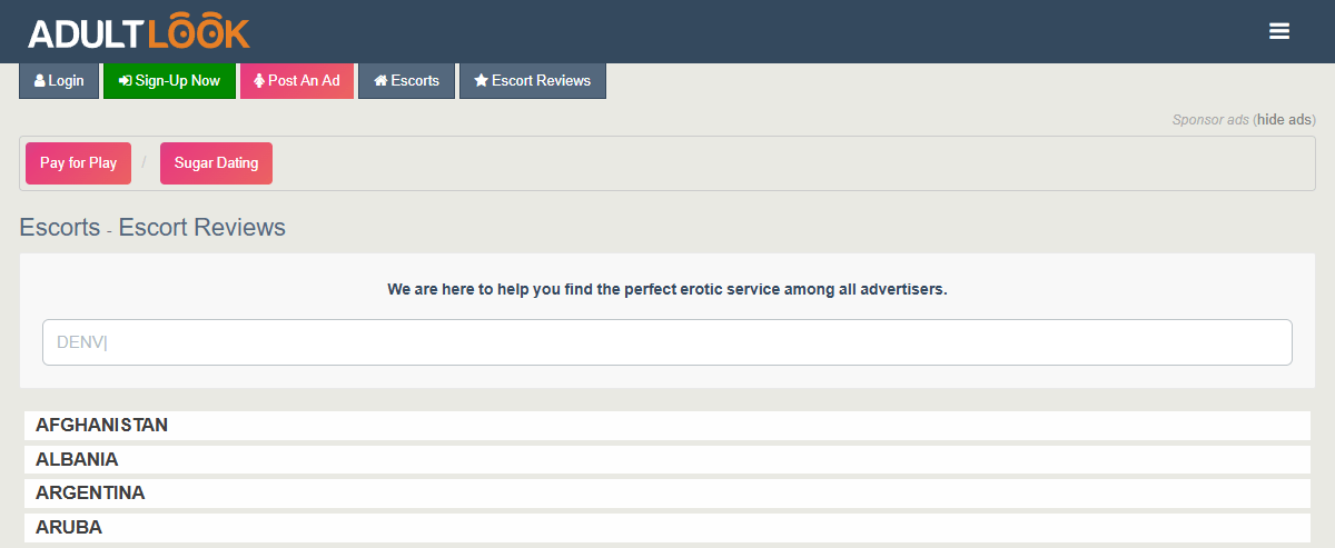 AdultLook, Escort Sites