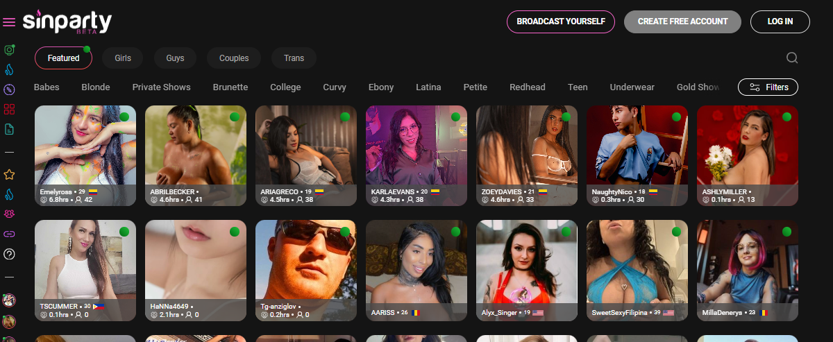 SinParty, Live Sex Cam Sites