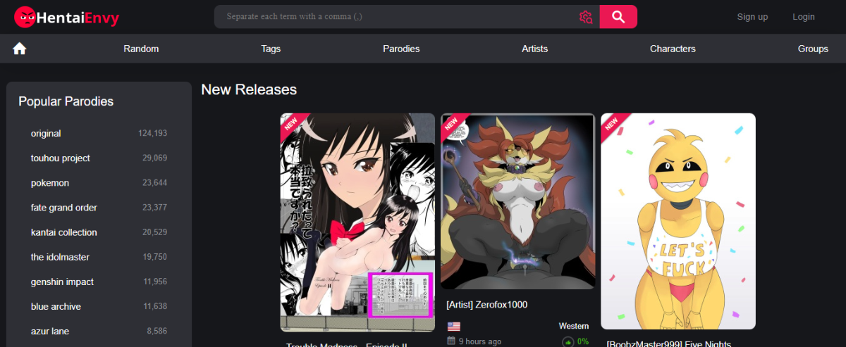 HentaiEnvy, Hentai Manga Sites