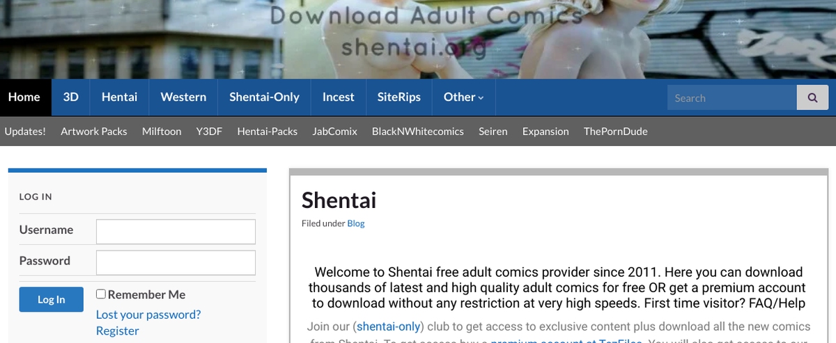 Shentai, Porn Comics Sites