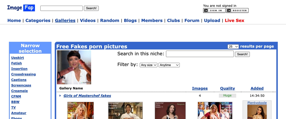 ImageFap Fakes, Deepfake Porn Sites
