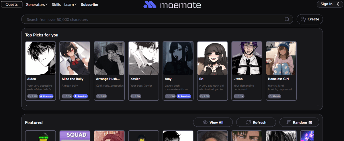 Moemate, AI Porn Sites