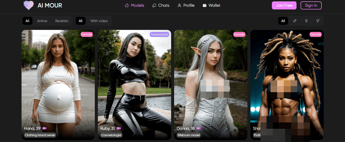 AIMOUR, AI Porn Sites