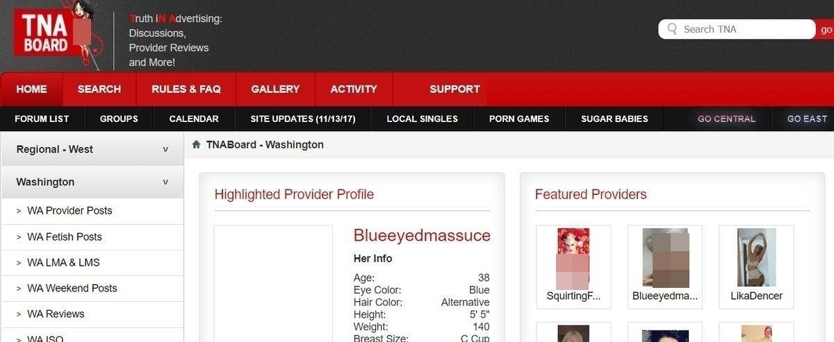 TNABoard, Escort Sites