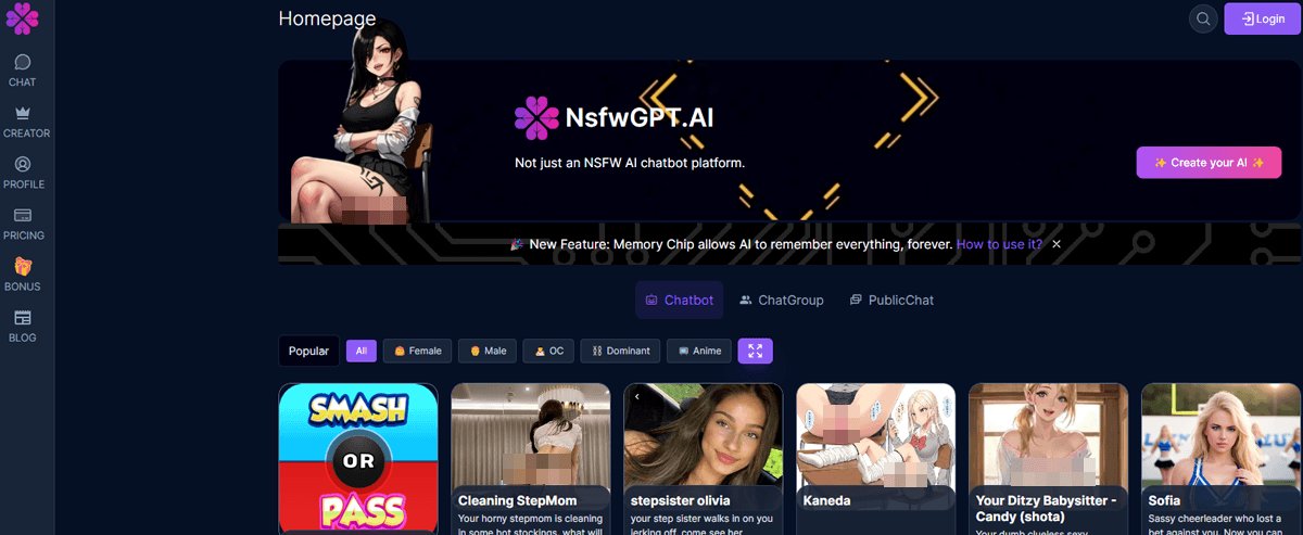 NsfwGPT, AI Porn Sites