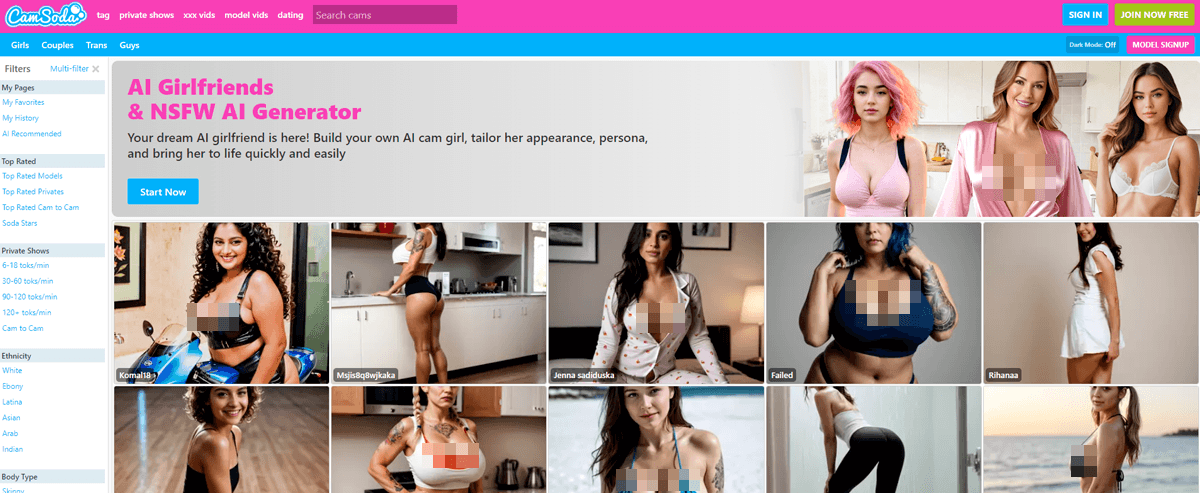 CamSoda AI, AI Porn Sites