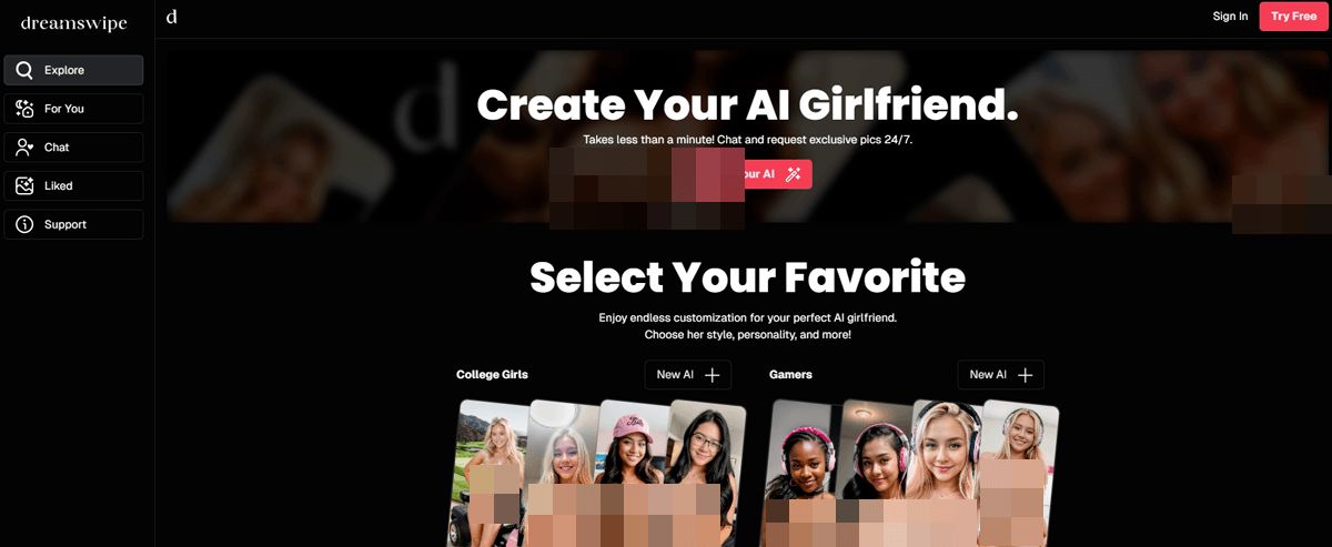DreamSwipe, AI Porn Sites