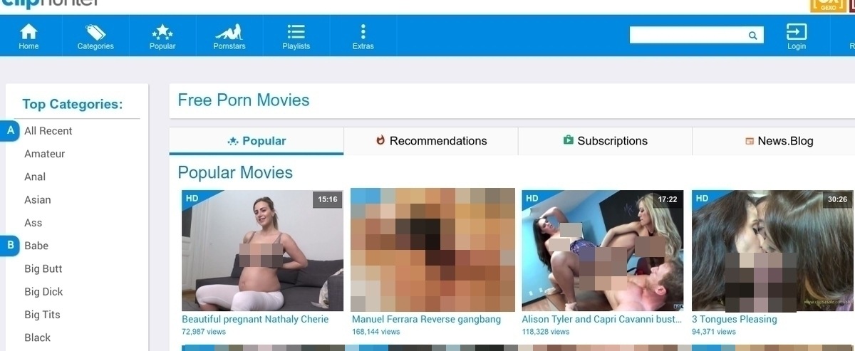 ClipHunter, Free Porn Tube Sites