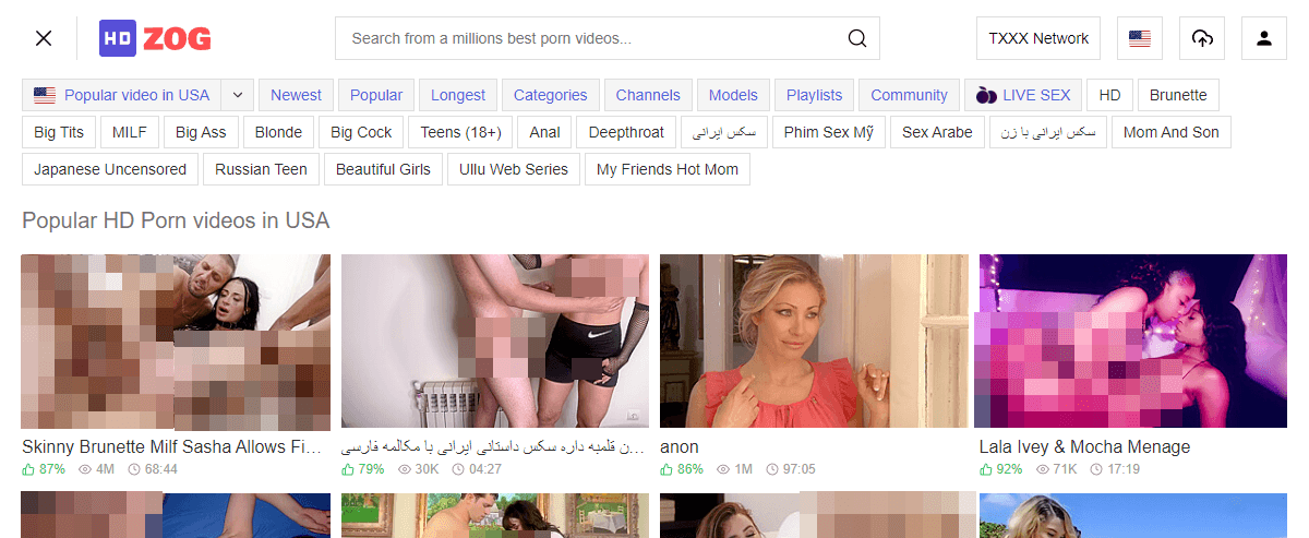 HDZog, Free Porn Tube Sites