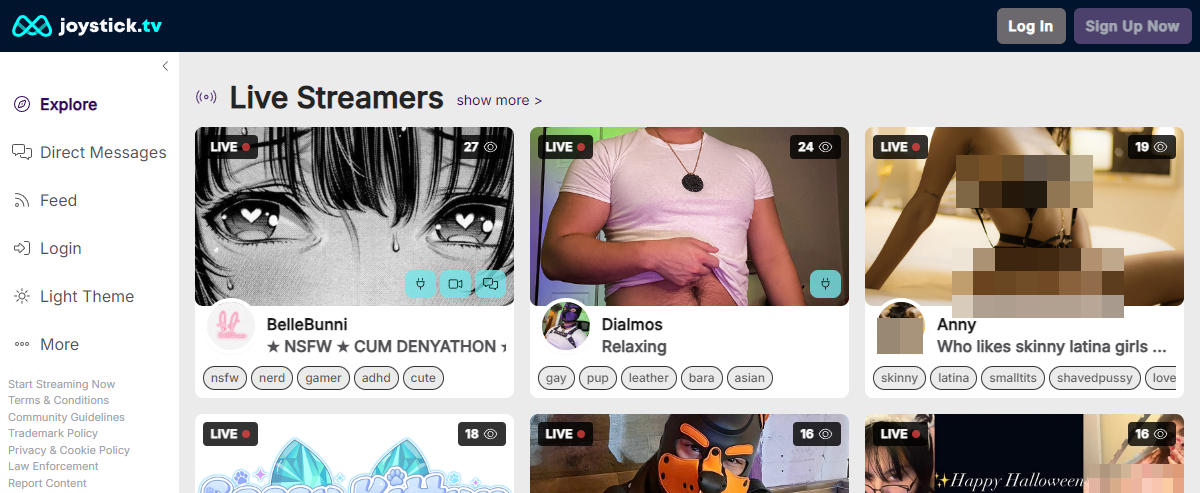 Joystick.tv, Live Sex Cam Sites