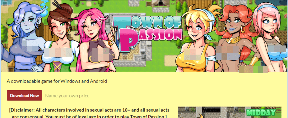 Town Of Passion, Free Sex Games