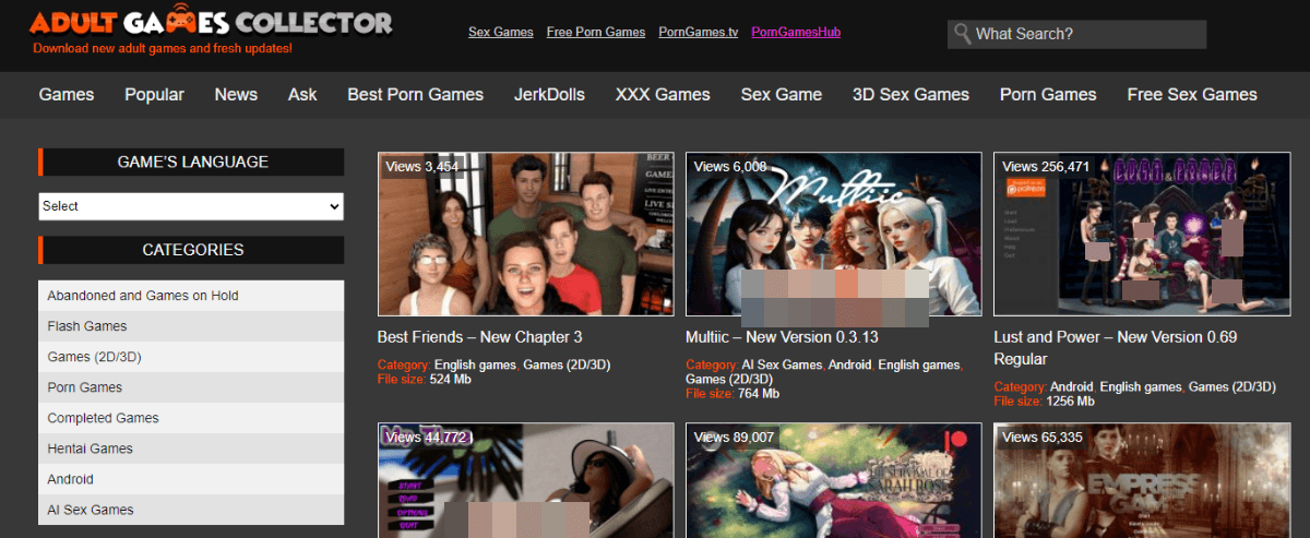 AdultGamesCollector, Free Sex Games