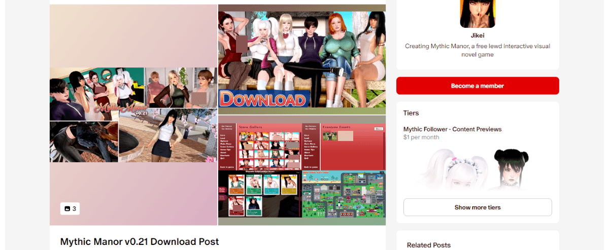 Mythic Manor, Free Sex Games