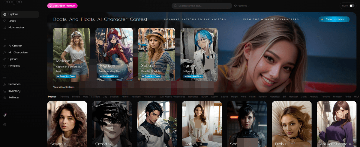 Erogen, AI Porn Sites