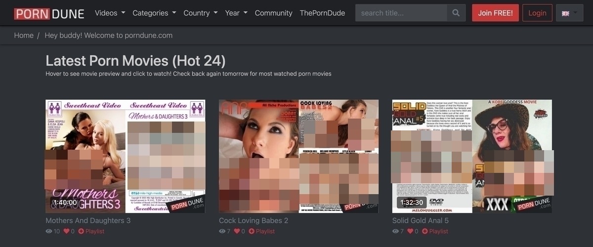 PornDune, Hall Of Fame