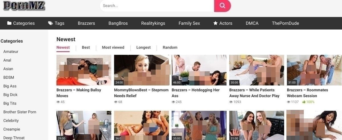 PornMZ, Free Porn Tube Sites