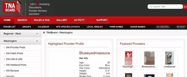 TNABoard, Escort Sites