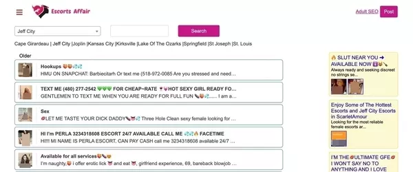 EscortsAffair, Escort Sites