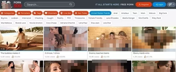 Porn300, Free Porn Tube Sites