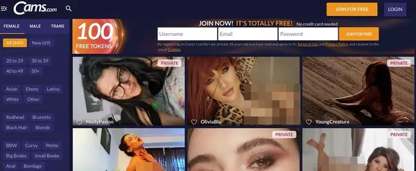 Cams.com, Live Sex Cam Sites