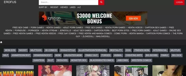 Erofus, Porn Comics Sites