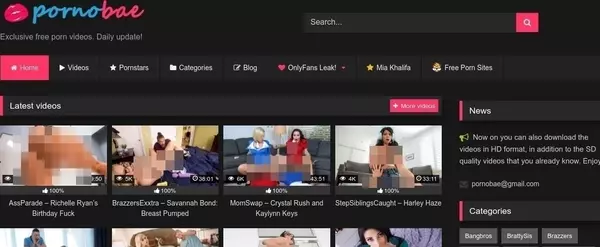 PornoBae, Free Porn Tube Sites