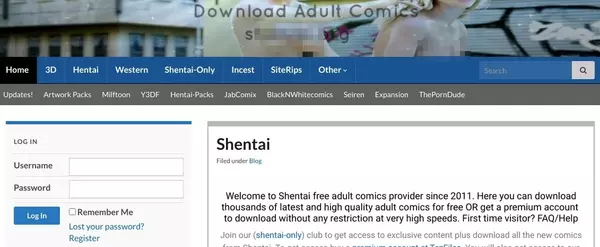 Shentai, Porn Comics Sites